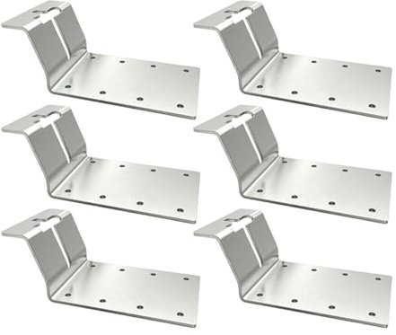 rockible 6 soportes de montaje para postes en T de Supplies, de hierro multifuncional y resistente para buzones, Plata