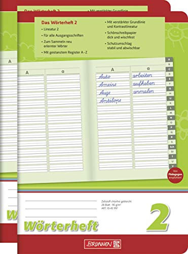 Brunnen Schreiblernheft (2 Stück, Wörterheft Lin. 2)
