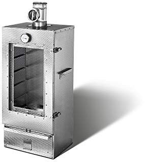 Isolierter Smoki Räucherofen mit Sichtfenster aus geprägtem Cr-Edelstahl 85x39x33cm