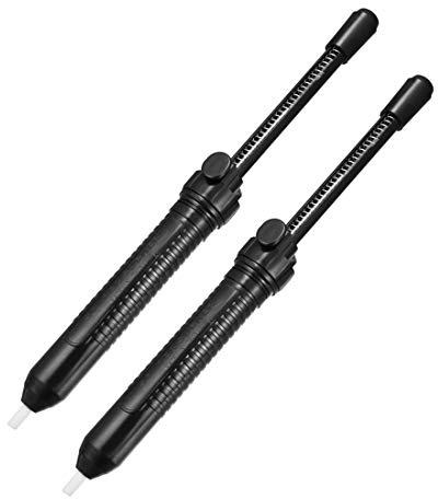 uxcell Desoldering Pump 13.2 Inches 33.5cm Manual Vacuum Solder Sucker Removal Hand Tool Plastic Black 2pcs