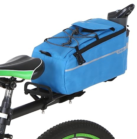 Lixada Bike Panniers Bike Trunk Bag Insulated Bag for Warm/Cool Items, Bicycle Rear Rack Storage Luggage Bicycle Seat Multifunctional Insulated Trunk Cooler Bag Shoulder Bag 11.4 6.3 6.7in (Blue)