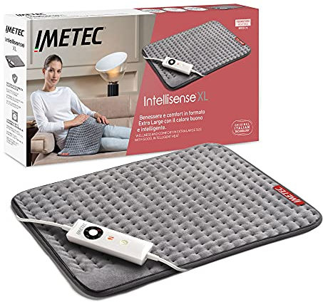 Imetec Intellisense XL, extra-großes Heizkissen für Rücken und Beine, Wärmekissen 38 x 50 cm, Microplüschstoff, 5 Temperaturen, Electro-Block- Sicherheitssystem, schnelles Aufheizen, maschinenwaschbar