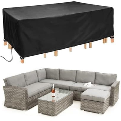 Landrip Schutzhülle für Gartenmöbel, 420D Oxford 420D, wasserdicht, für Gartentisch, Gartenmöbel-Sets, 280 x 204 x 106 cm