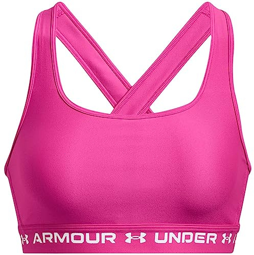 Under Armour Damen Crossback Mid Impact Sport-BH, (655) Rebel Pink /, XL