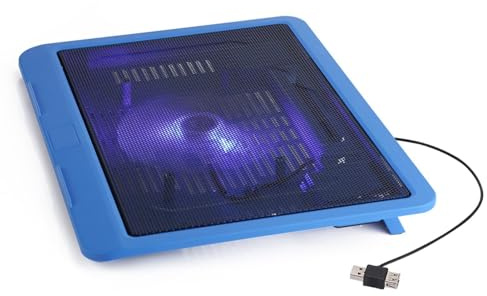 Laptop Cooler Cooling Pad, Laptop Cooler USB Powered Laptop Cooling Fan Stand Portable Ultra Slim Gaming Laptop Cooler Notebook Gaming Fan Cooling Pad for 14 Inch Below Notebook Laptop, Blue