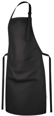 Viamart® Tablier de Cuisine Premium pour Homme & Femme - Tablier de Chef & Tablier de Barbecue BBQ - Réglable avec Longues Sangles & Boucle - 3 Grandes Poches - Lavable à 60°C