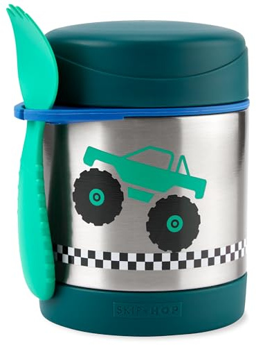 Skip Hop Insulated Baby Food Jar, Sparks Truck, Stainless Steel, Holds 11oz
