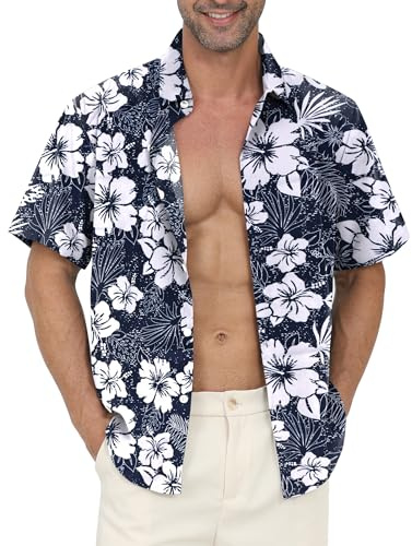 Gavliuu Chemise Hawaiienne Homme Imprimé Tropical Plage Décontracté | Anti-froissable, léger et à séchage rapide, parfait pour vacances, voyage et usage quotidien