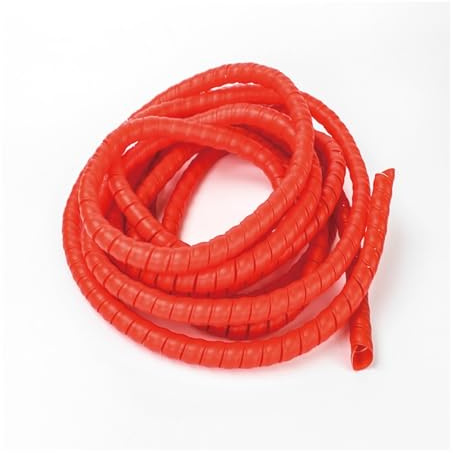 VONCYKI - Tubo avvolgente da 1/5M, 8/10/14/16/20/25mm, protezione per cavi, tubo spirale per organizzazione dei fili, protezione a spirale, avvolgente (Rosso, 25mm x 5 metri)