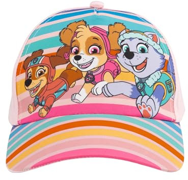 Paw Patrol, keps för flickor – barnkeps, baseballkeps, justerbar randig rosa, ROSA, one size