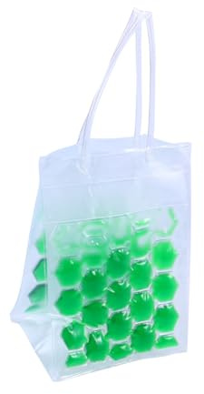 VERDANVERSE Bolsa Enfriadora Reutilizable para Botellas de Vino y Cerveza Ecológica de PVC con Gel Refrigerante Doble Cara Color Verde con Asas para Camping Fiestas y Picnic