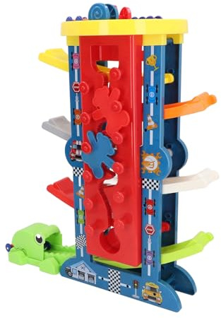 Fdit Coche de Pista de Carreras de Juguete de Plástico Desmontable DIY, Coche de Juguete con Riel Deslizante para Niños, Fomenta la Creatividad y la Interacción para un Tiempo de Juego Divertido