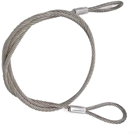Fune metallica, 1 m, 6-16 mm, cavo in acciaio con manicotto in alluminio, compattazione antiscivolo, per sollevamento di palestre, barche e yacht (6 mm x 1 m)