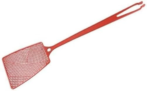 Fackelmann 44679 Tapette à Mouche colorée, tapette à Mouches, Tue Mouche avec Pince pour ramasser Les Insectes, tapette, Plastique, Rouge, Jaune, Noir, 40 x 10 cm