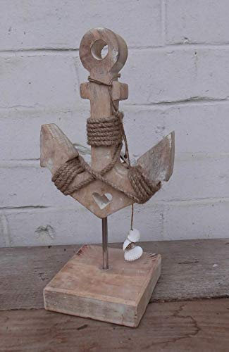 Anker Deko-Aufsteller maritimes Dekoobjekt Holz massiv Handarbeit 27cm