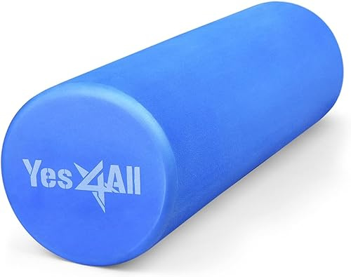 Yes4All Foam Roller - Ultra Lightweight Medium Density EVA Fitness Roller 45cm, 90cm Long for Back, Legs, Workouts, Trigger Point Exercise, Gym, Pilates and Yoga, A. Blue