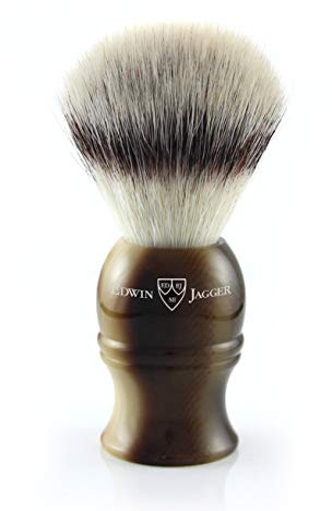 Edwin Jagger 33 Series Synthetic Silver Tip Fibre Traditional Shaving Brush - Imitation Light Horn