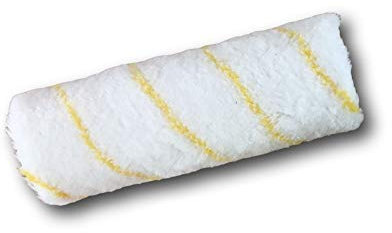 Manchon Polyamide anti-goutte rayé jaune | Lot de 10 recharges | Pour montures à vis sur axe Ø 8 mm | Rouleau largeur 180 mm | Sols murs plafonds façades grandes surfaces | Kibros IB478_180x10