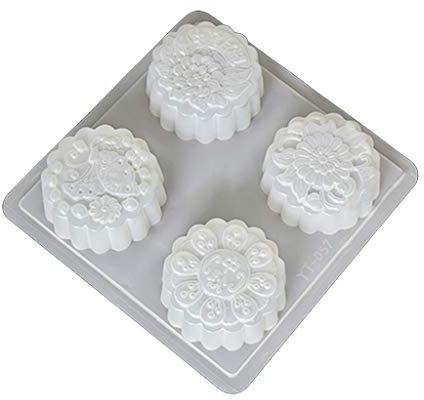 COMEYER 4 Cavity Plastic Fondant Cake Mooncake Mold Chocolate Muffin Cupcake Mould Tool