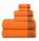 GLAMBURG Ultra Soft 6er-Pack Baumwoll-Handtuch-Set, enthält 2 übergroße Badetücher 70 x 140 cm, 2 Handtücher 40 x 60 cm und 2 Waschbetten 30 x 30 cm, Orange