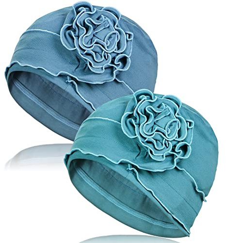 2 pezzi di cotone Chemo Headwear, morbido cancro cappello elastico cancro per le donne con perdita di capelli, Set da 3., Taglia unica