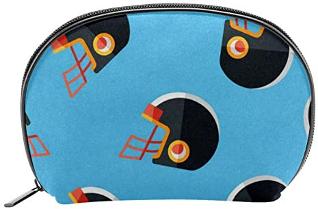 Make up Tasche, Kosmetiktasche für Frauen, Kosmetik, große Reise Kulturtasche für Mädchen, Make up Tasche, Pinseltaschen,American Football Helm Cartoon