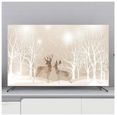 BLUEZY Indoor TV Cover 32-80 TV/PC Covers Indoor Display Cover TV Dust Cover Soft Polyester Fabric Printed Dust-Proof Protector for Flatscreen Television, Smart TV B,70in