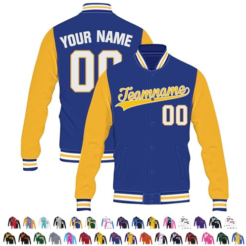 Busparst Veste Universitaire Personnalisée, Veste Letterman Personnalisée pour Femmes et Hommes, Veste de Baseball Universitaire, Manteaux de Bombardier