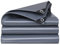 Grau Abdeckplane Wasserdicht PVC Schutzplane Gewebeplane mit Ösen, UV stabil Reißfest Strapazierfähig Plane,Mehrzweck Abdeckung für Gartenmöbel Holz Pool Trampolin Auto,Anpassbar (2x1.5m)