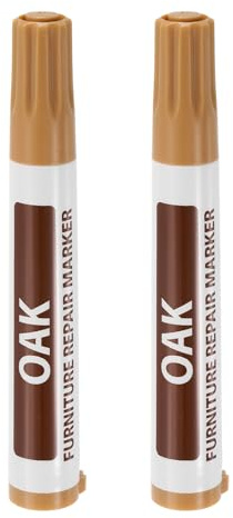 QUARKZMAN Pennarelli per Riparazione Mobili in Legno, 2 Pz Rovere Sticks Ritocco Riparazione Graffi, Pennarelli a Base Oleosa per Graffi, Pavimenti in Legno, Tavoli, Armadi, Falegnami
