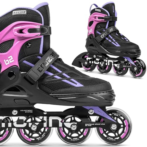 Movino Inline Skates Cruzer B2 Adjustable Roller Skates Women Girls Boys Inline Skates for Adults Inline Skates with Large Wheels 76 mm Inline Skates