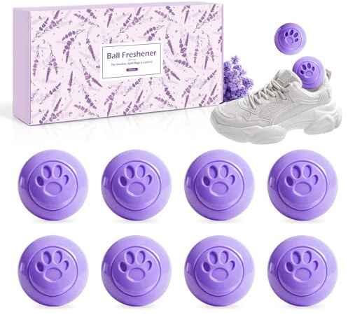 SCENTORINI Schuhdeo, Desodorierung Bälle für Sportschuhe, 8 St - Desodorier Bälle Lavendel-Duft, für Sporttaschen, Schultaschen, Schließfächer, Um Gerüche Zu Beseitigen