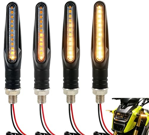 4 Piezas 12V Intermitentes Impermeables Con 12 LED De Alto Brillo Indicadores De Motocicleta Universales, Intermitente Ámbar Indicadores Motocicleta, Luces Indicadores De Torneado De Motocicleta