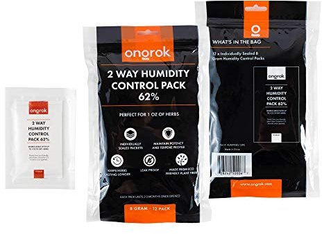 12 Pack of 2 Way Humidity Control Packs, Size 8, 62% RH by ONGROK, Each Pack for up to 1 oz