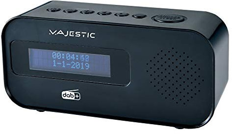 Majestic RS 115 DAB - Radiosveglia DAB/DAB+/FM display LCD, ingresso AUX-IN, sveglia con due allarmi e tre suonerie, nero
