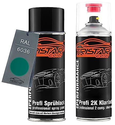 Set de botes de spray de 2 componentes RAL 6036 Perlopalgrün Perl satinada