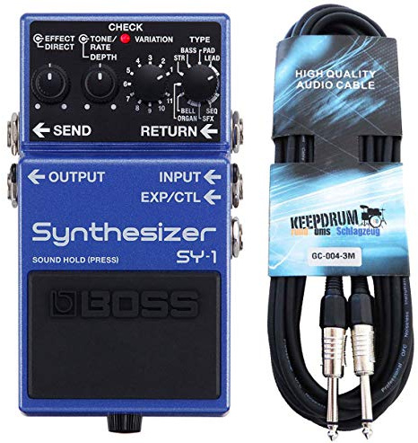 Boss SY-1 Synthesizer effektapparat för gitarr u bas + trumma klinkkabel 3 m