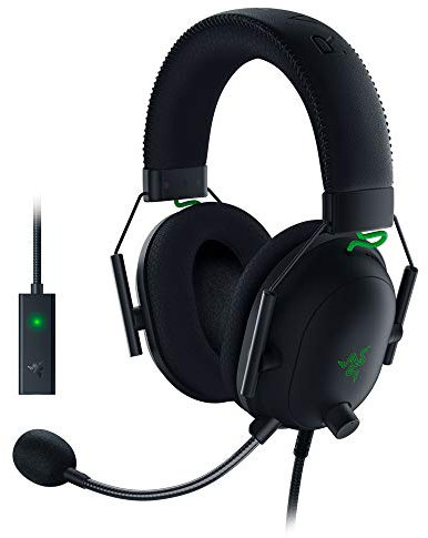 Razer RZ04-03230100-R3M1 BlackShark V2 Kabelgebundenes Gaming-Headset mit USB-Soundkarte (schwarz)