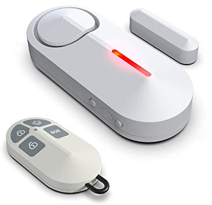 Alarme de Porte Alarme Porte et Fenetre Alarme Porte Entree Alarme Maison sans Fil Alarme A Batterie Télécommande Volume D'alarme Réglable 4 Modes de Fonctionnement Alarme à Contact Magnétique