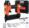 ValueMax 2-in-1 Air Nail Gun with 18GA 200 Nails & 200 Staples, Pneumatic Brad Nailer and Stapler with Safety Nose and Magazine Level Indicator, Comes with a Storage Case