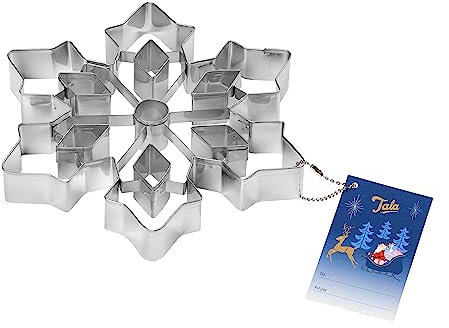 Tala Emporte-pièce extra large en forme de flocon de neige, emporte-pièce détaillé pour pâtisserie, parfait pour fondant et pâte, emporte-pièce en acier inoxydable