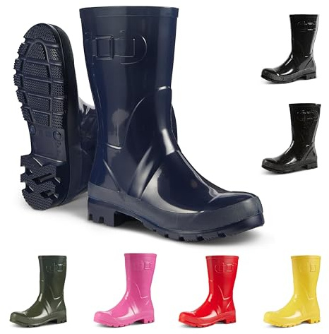 JUJU Womens Boots, Waterproof Ladies Wellies, Comfy and Stylish Fit, Easy Slip On, Womens Wellington Boots UK Sizes 3-8