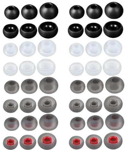 LMOGWL 48 Piezas de Silicona para Auriculares, Almohadillas de Repuesto para Auriculares, Accesorios para Auriculares, 3 tamaños (S/M/L), Compatible con la mayoría de los Auriculares (4 Colores)