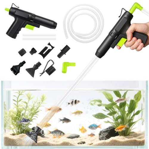 Ecoret-Pro Mulmsauger Aquarium Set, 5 in 1 Starke Einstellbarer Wasserwechsel Reinigungsset, Aquarium Sauger Bodengrund Reinigen für Wasserfilterung Sandreinigung Algenkratzen Kotabsorbieren
