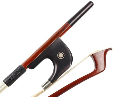 WUQIMUSC 3/4 Größe Kontrabassbogen Premium Brasilholz Ebenholz Frosch Deutscher Bassbogen AAA Haar