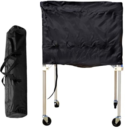 LIXSAZSE Carrito portátil y plegable para guardar pelotas, diseñado para organizarlas en actividades deportivas en interiores y exteriores. Ideal para fútbol, voleibol y baloncesto.
