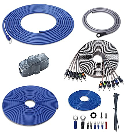 RECOIL RCK46 Kit Câblage Ampli Voiture 4 AWG (25mm²) CCA RCA OFC | Alimentation CCA, RCA OFC, Câblage 6 Canaux, Accessoires Inclus, Câblage Subwoofer