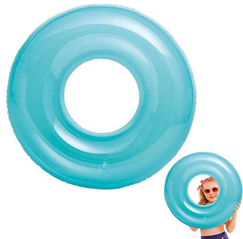 Blau Schwimmring Aufblasbar Transparent Schwimmring, 30 (76cm) Tube Toy Aufblasbarer Schwimmreifen Floats Wasser für 6–12 Jahren Erwachsene Kinder Sommer Pool Strandparty Outdoor Wasseraktivitäten
