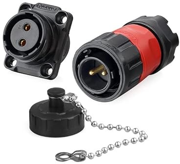 Bayoneta 2 Pin Aviation Conectores Enchufe Enchufe Enchufe Alambre para Soldadura con Capuchón Polvo Impermeable IP67 20A 500V