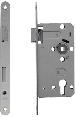 ToniTec PZ-Schloss DIN Links Zimmertür Profilzylinder-Einsteckschloss Dornmaß 55 mm Stulp 20 mm